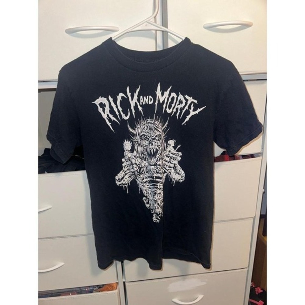 Black and White Rick and morty tshirt size small unisex adult swim H11
